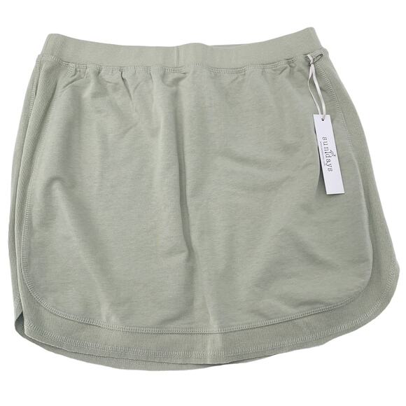 2/$30 SUNDAYS NYC Mini Skirt Size 0 NEW Green Soft Athleisure Drawstring - Picture 7 of 8